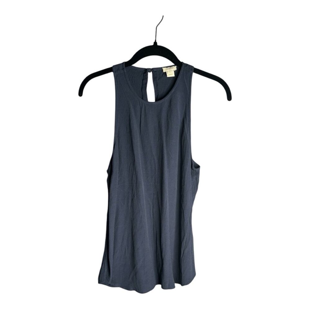 J. Crew Navy Blue Sleeveless Blouse Small Back Cutout 6